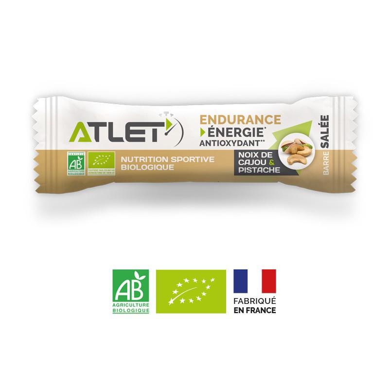 barre ATLET NUTRITION saveur noix de cajou/ pistache